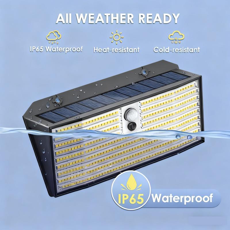 418/528/368 Solar Wall Lights  Outdoor Motion Sensor 3 Modes Security Light IP65 Waterproof Solar Powered Wall Light For Outside