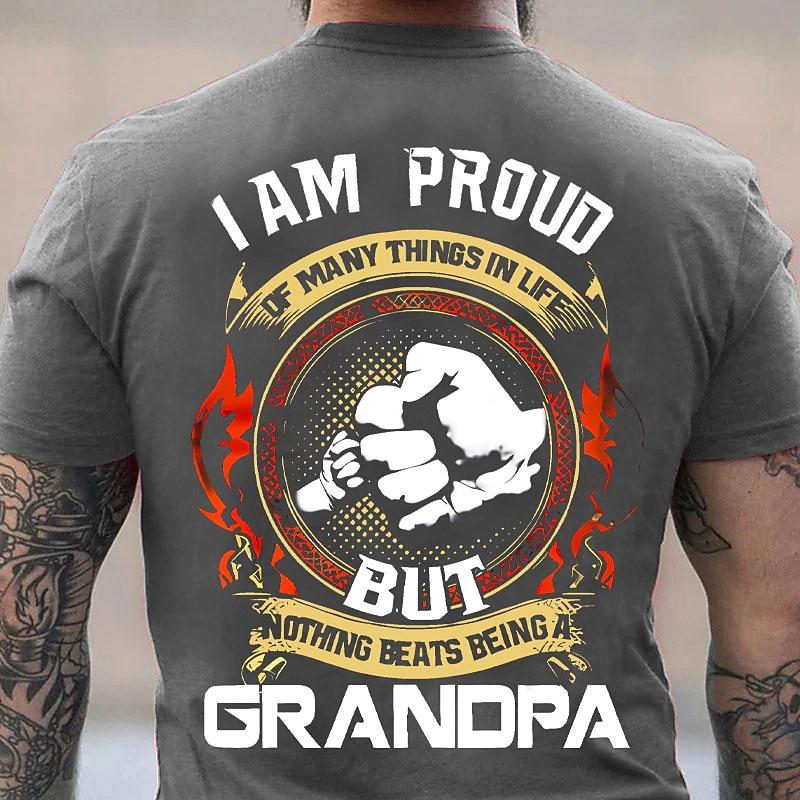 Grandpa Proud Mens Graphic T-Shirt | Nothing Beats Being A Grandpa Short Sleeve Tee