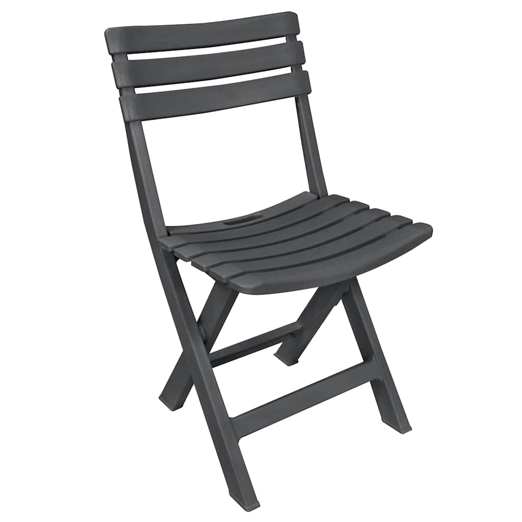 3 Piece Foldable Bistro Set Anthracite Grey