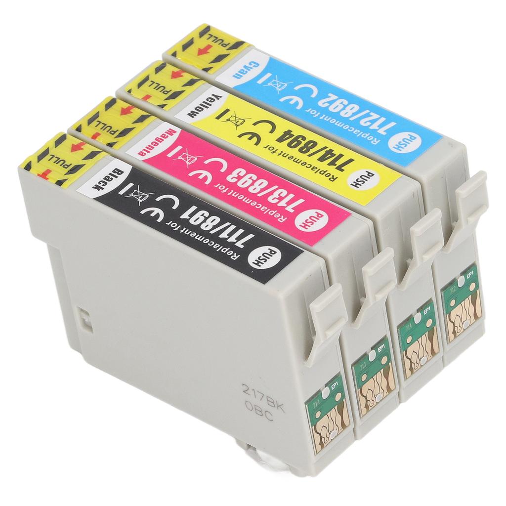 4 Stück Tintenpatrone Schwarz Cyan Magenta Gelb Hohe Seitenkapazität Druckerpatrone für Stylus D78 D92 D120 DX4000 DX4050