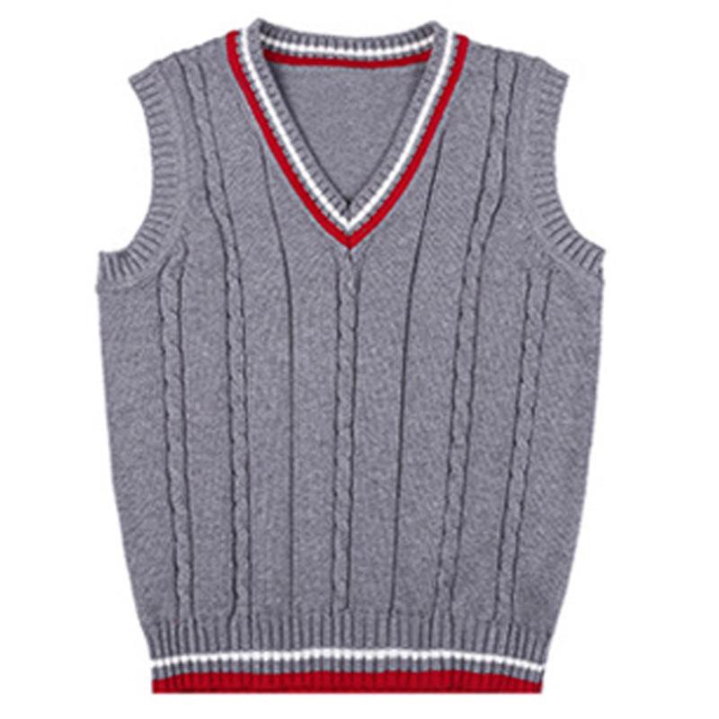 Kids' Cotton Knitted Sweater Vest for Boys & Girls - Autumn/Winter School Uniform