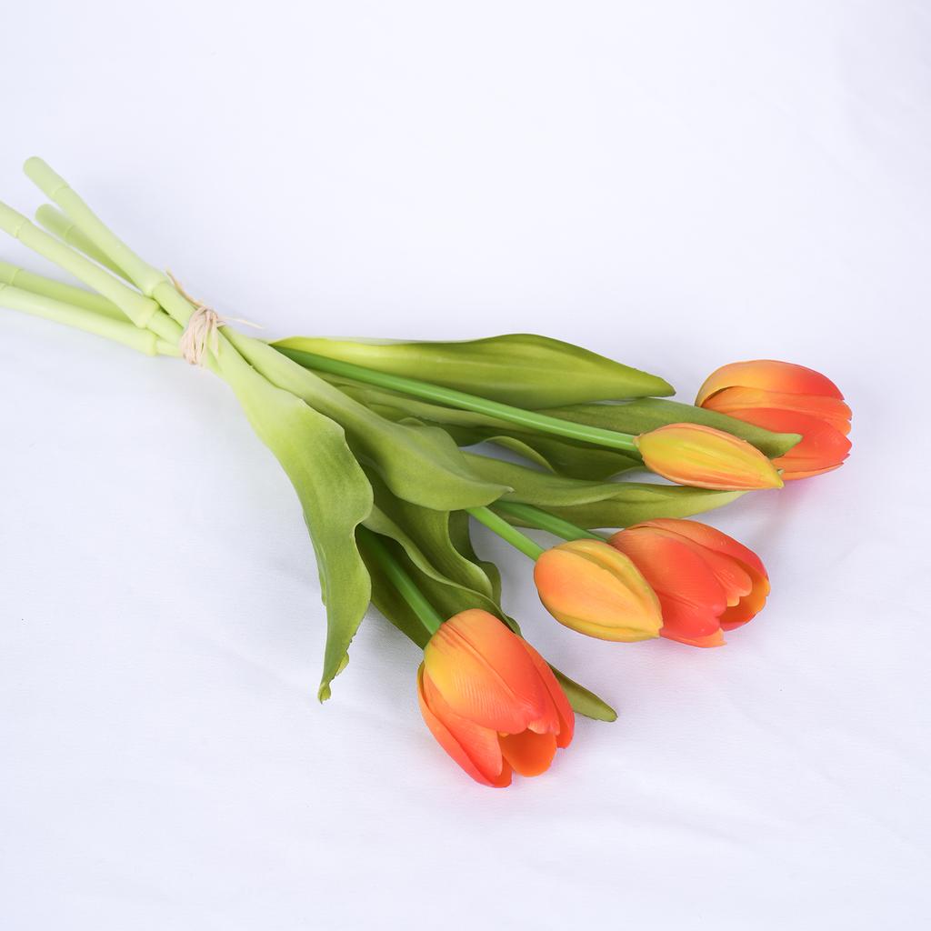 5pcs Artificial Tulip Bouquet Silicone Fake Flowers Party Decoration Living Room Table Centerpiece Floral Arrangement Decoration