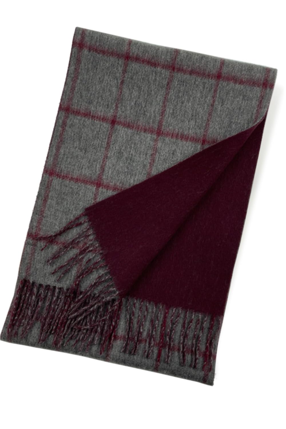 

Двусторонний шарф Vita Natur 185 см из кашемировой шерсти с клетчатым узором, 95% шерсть, 5% кашемир, мужской, 30 см, (Серый)