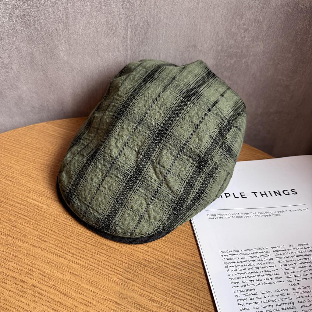Vintage Plaid Forward Cap For Women Men Summer Sun Hat With Breathable Cotton Material