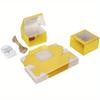 10pcs Golden Bakery Boxes with Window Individual Cupcake Boxes with Tag and String Cookie Boxes Cake Boxes Biscuit Boxes Candy Boxes Gift Boxes Pastry