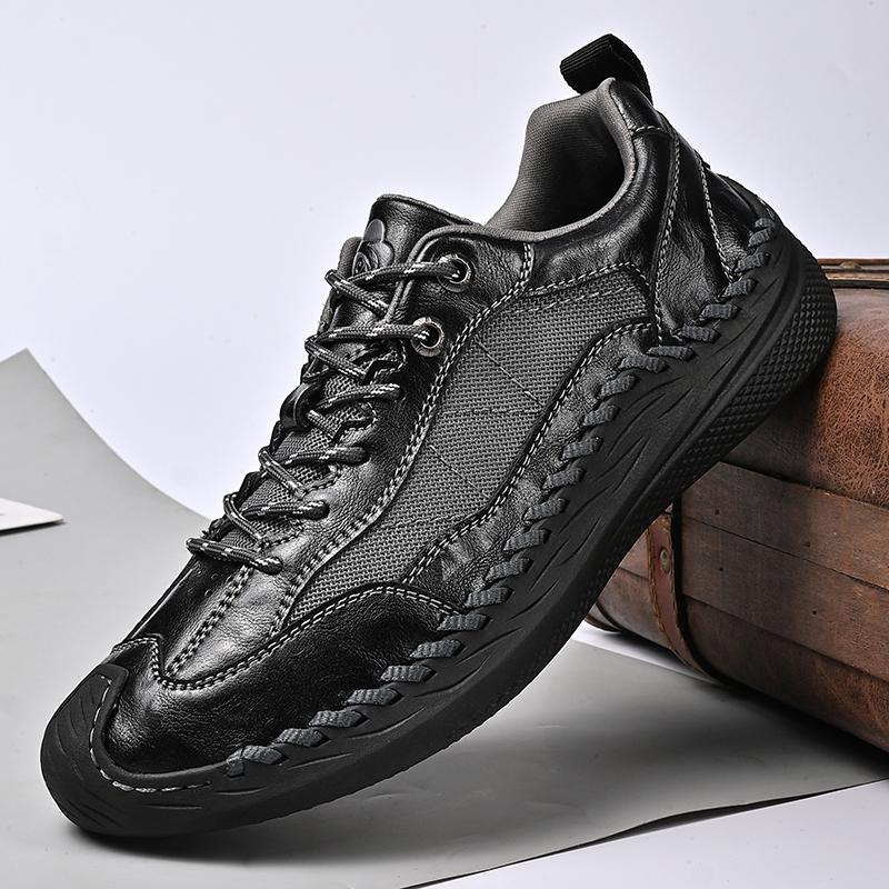 Handmade Retro Cow Leather Shoes Men Loafers Comfortable Casual Shoes Moccasins Men Flats Shoes