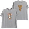 One Colors TOM AND JERRY Men's Short Sleeve T-Shirt with Character All-Over Print, Crew Neck, Size 3L, Gray (29)