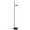 Lampadaire salon - NETTLIFE - Lampadaire noir E27 - Métal et verre - Interrupteur au pied