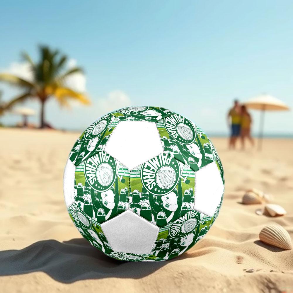Palmeiras FC Size 5 Soccer Ball, Machine-Stitched PVC, Durable & High Bounce, All Ages Fit, fan merchandise, matches & outdoor use.