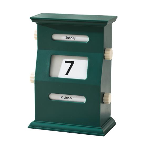 Perpetual Calendar Retro Style Desktop Calendar with Rotating Display Easy Manual Date Month Day Setting Calendar