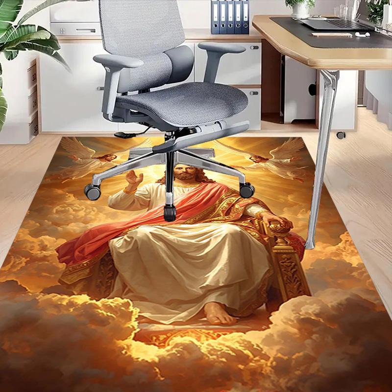 1PC Heavenly Jesus Anti-slip carpet, suitable for Office, bedroomand playrooms. It can also be used as a sofa footrest cover-W44