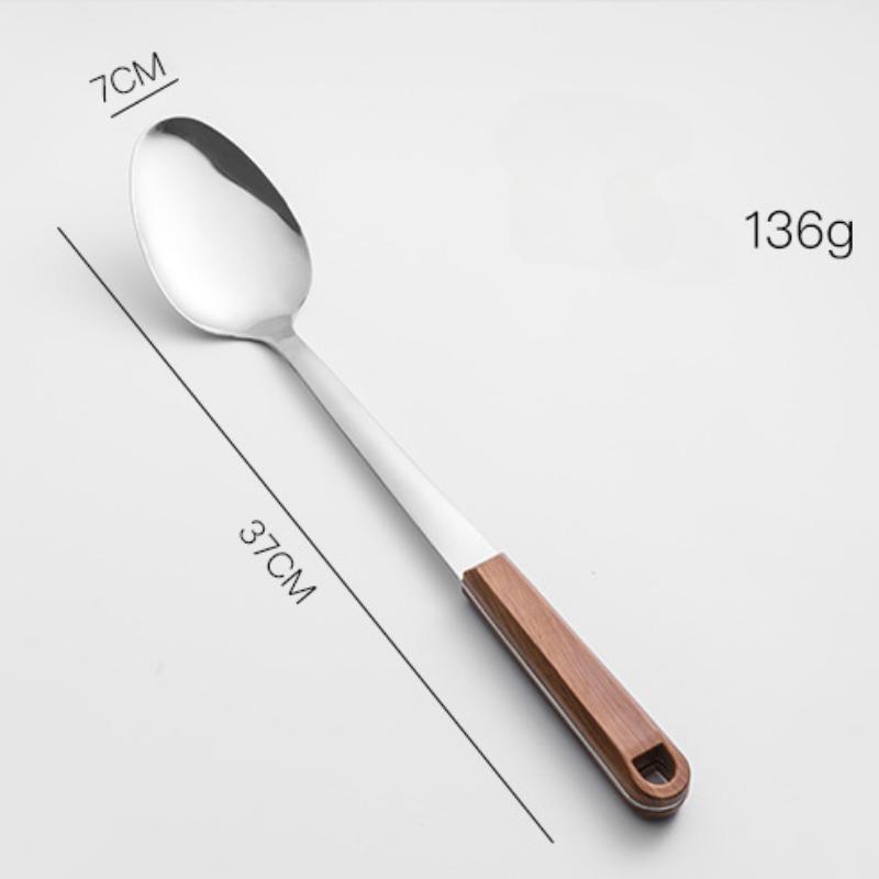 HANYANG Stainless Steel Stir-fry Spatula Large Soup Spoon Thickened Handle Spatula Cookware