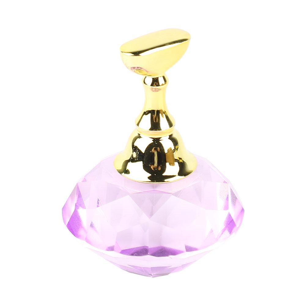 Magnetic Nail Art Display Stand Holder Nail Tips Practice Train Stand Crystal Base (Purple)