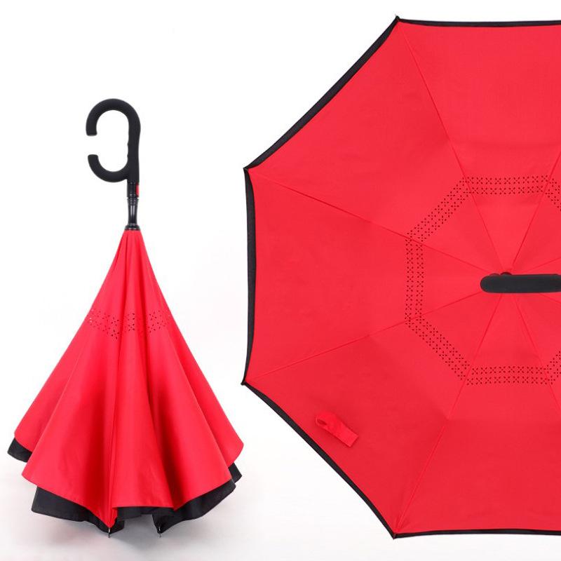Automatic reverse umbrella straight rod long handle double-layer umbrella car umbrella large double reflective umbrella wind-resistant reinforcement