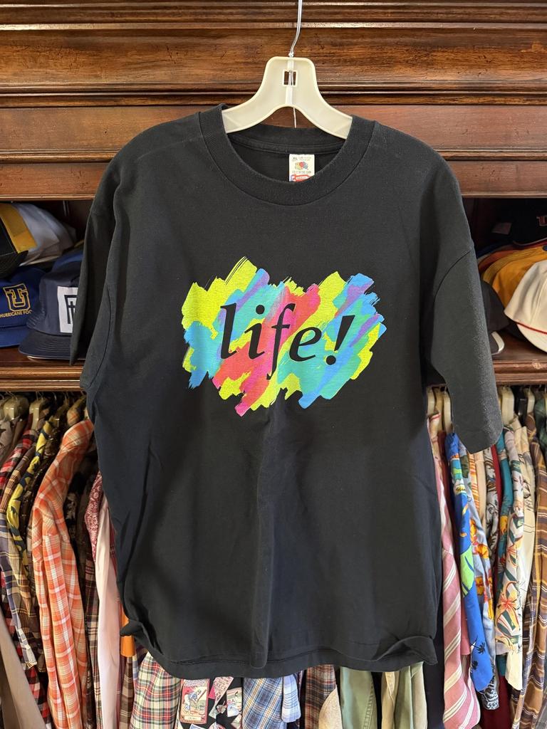 Vintage Fruit Of The Loom Shirt Herren XL Schwarz Lebenszitat Grafik USA 90er Unisex T-Shirt