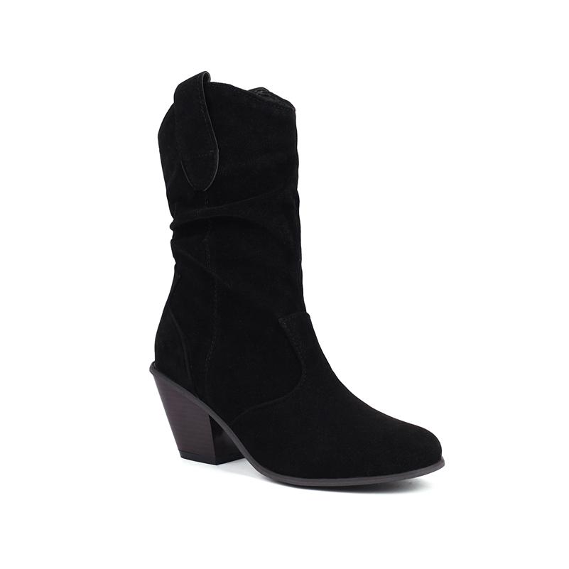Bottines Femme Western En Daim à Franges – Style Rétro Et Confortable Pour L'Automne Et L'Hiver
