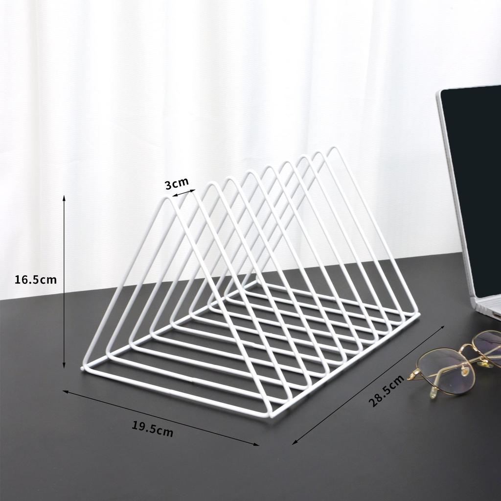 Nordic Triangle Book Holder & Desktop Organizer - Stylish Student Bookshelf & Storage Rack