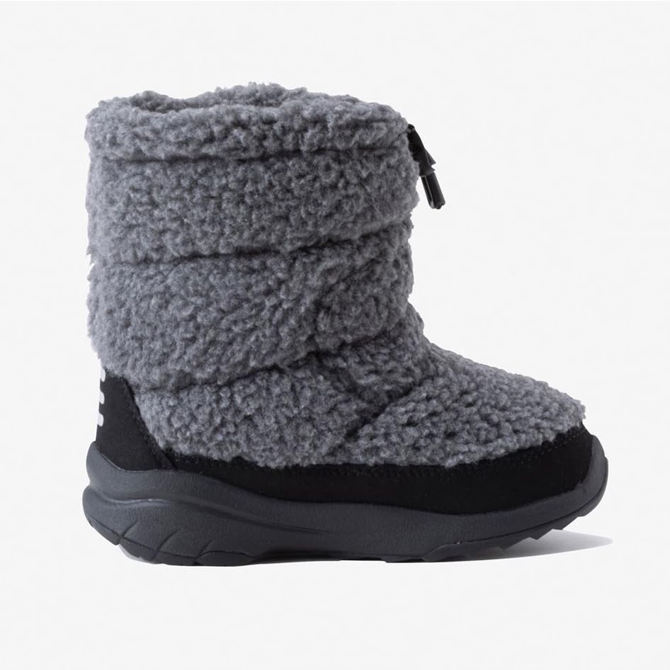 The North Face K Nuptse Bootie VII Mixed Size 16 Fleece, Charcoal/TNF Black,