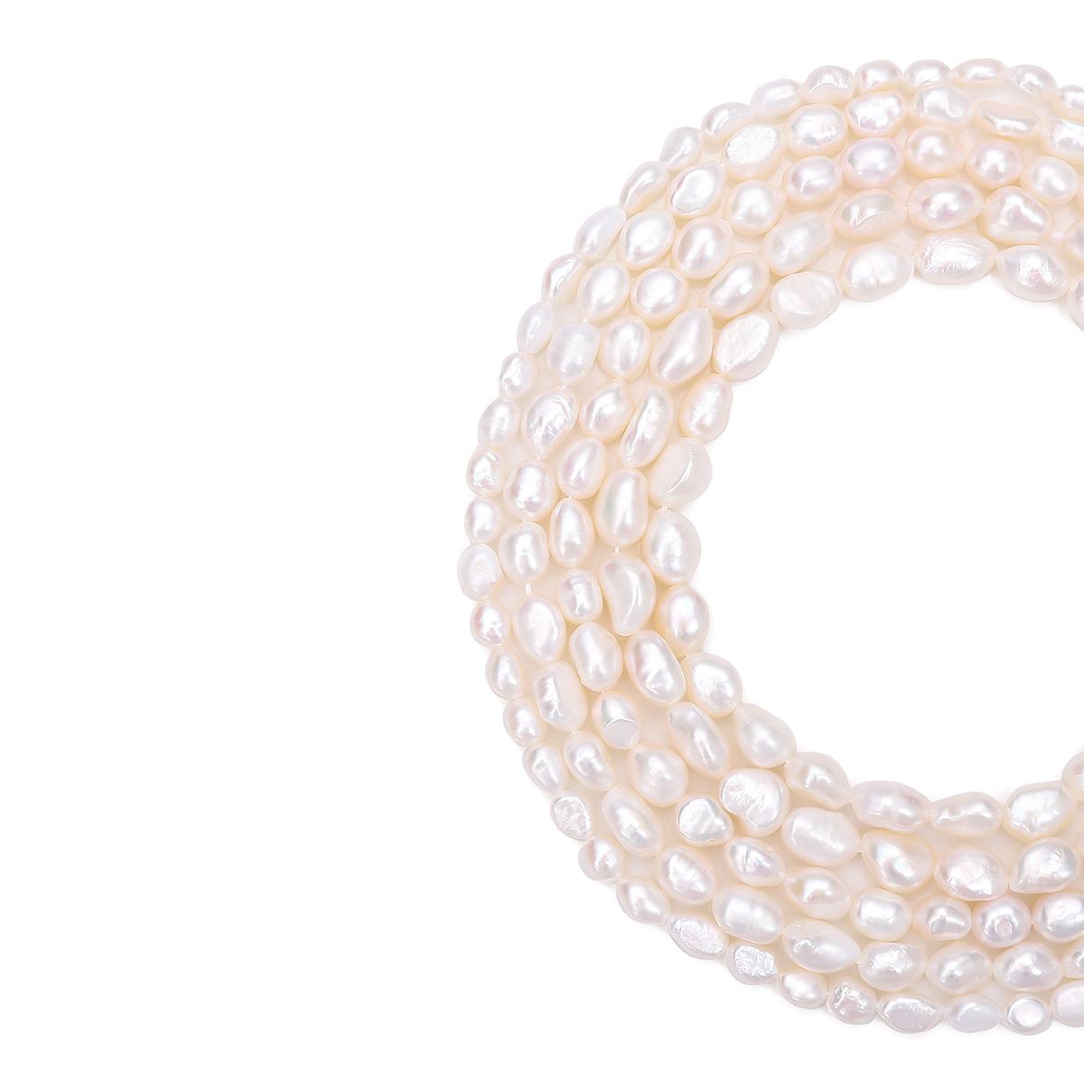 

Натуральный пресноводный жемчуг бусины для DIY ожерелья браслета серег изготовления ювелирных изделий 5-6mm 48Pcs белый