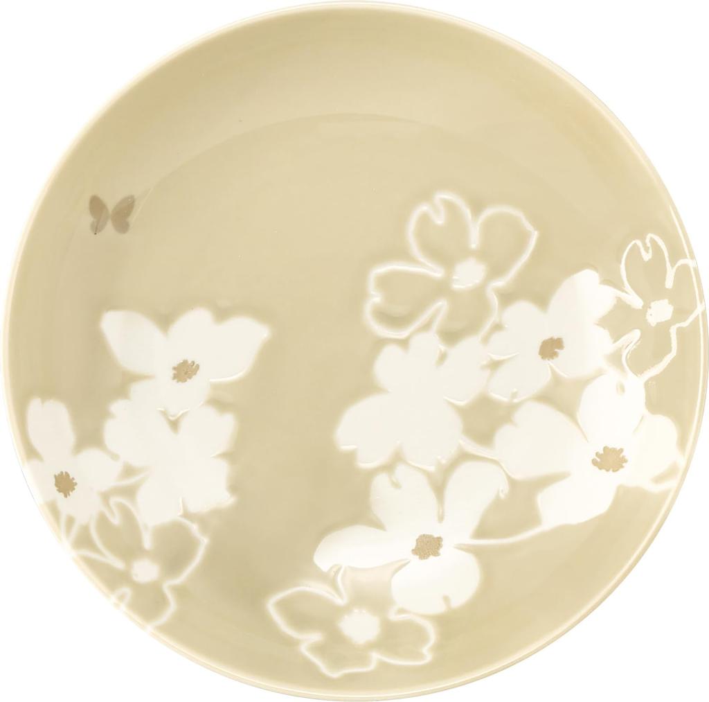 Hanae Mori Floral Print Set of 4 Curry Pasta and Deep 21cm Diameter x 4cm Dishwasher and Microwave Made in "Fleur" Plates, Plates, Plates, Approx.