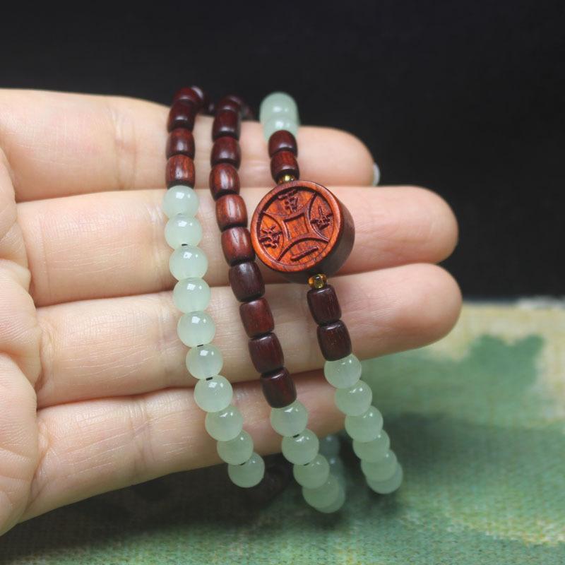 Red Sandalwood Multi-Layer Mala Bracelet Simple Forest Style Literary Gift