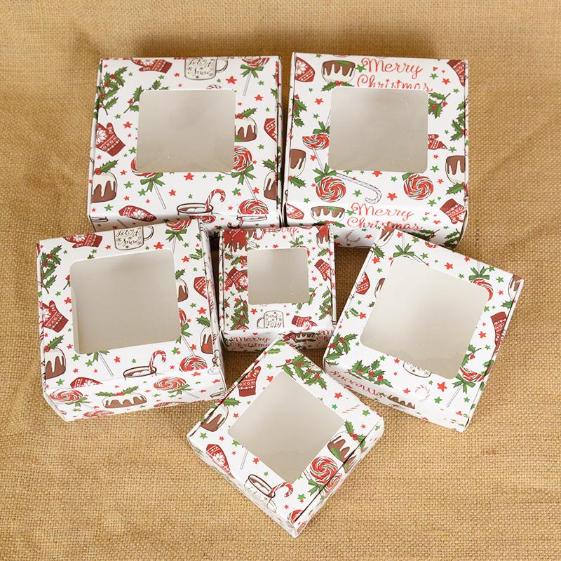 6pcs Kraft Paper Gift Box Marbling Style DIY Handmade Candy Chocolate Packaging Birthday Party Wedding Decoration Christmas Gift
