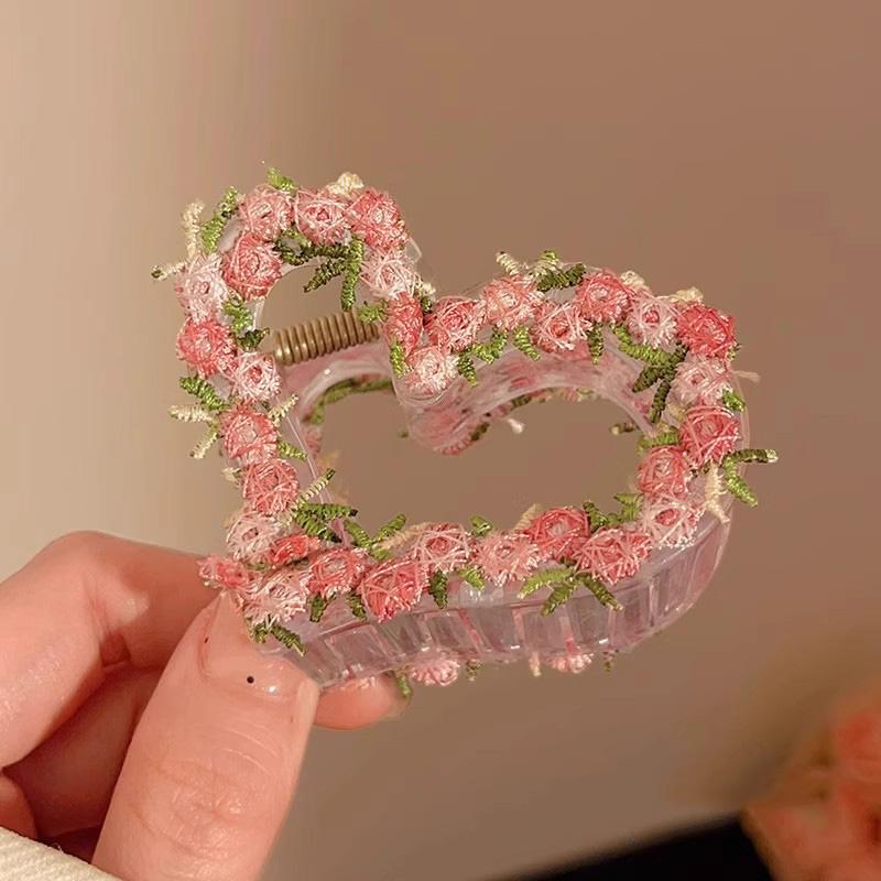 New Pink Flower Star Heart Gemotric Hair Clip For Women Girls Sweet Hair Ornament Hairpin Hair Claw Fashion Hair Accessories