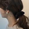 Oar Vintage Velvet Volume Scrunchie[Black]