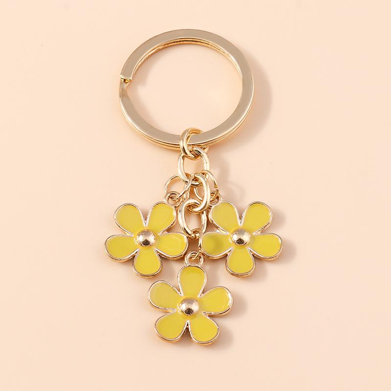 Niedlicher Emaille Sonnenblumen Schlüsselanhänger Frauen Mädchen Blume Schlüsselanhänger Anhänger für Handtaschen Deko DIY Handgefertigter Schmuck Geschenke