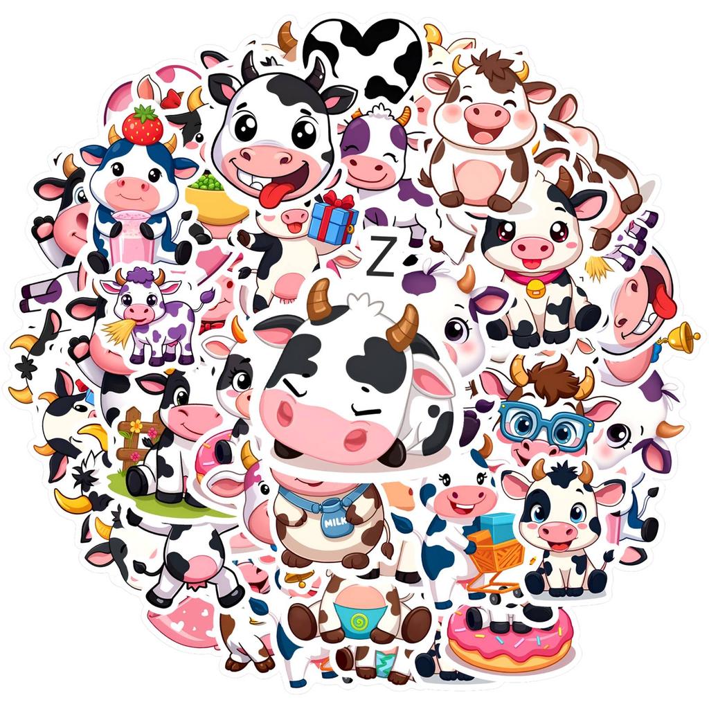 35pcs-50pcs Playful Animals Stickers Cute Farm Life Stationery Stickers  Stickers For Suitcase Fridge Phone Luggage DIY