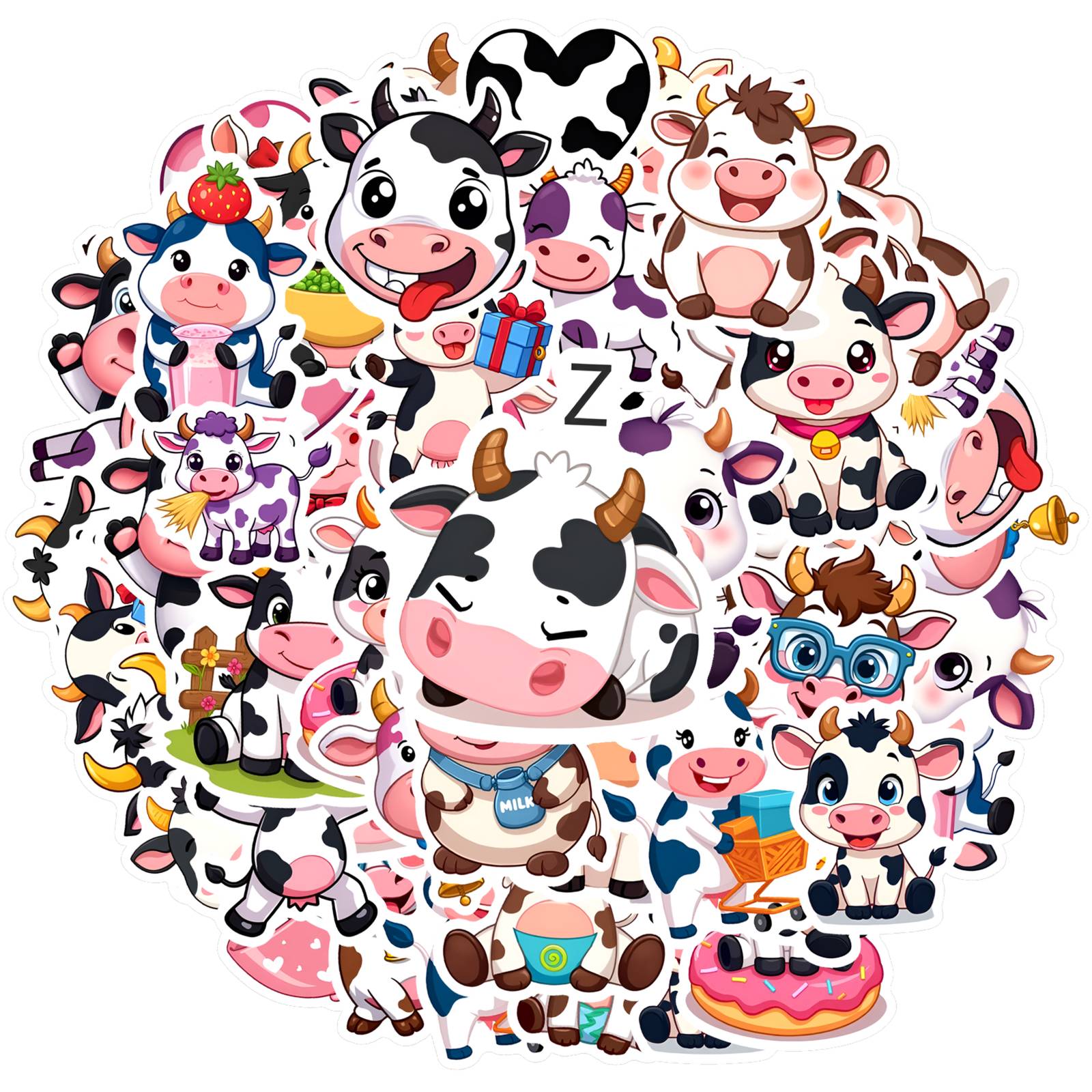 

35pcs-50pcs Playful Animals Stickers Cute Farm Life Stationery Stickers Stickers For Suitcase Fridge Phone Luggage DIY