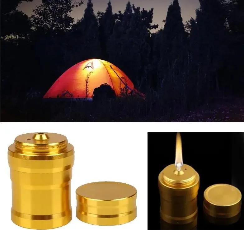 Aluminum Alloy Mini Alcohol Lamp Portable Large Capacity Metal Camping Lamp Outdoor Survival Hiking Alcohol Lamp Lighting Tool