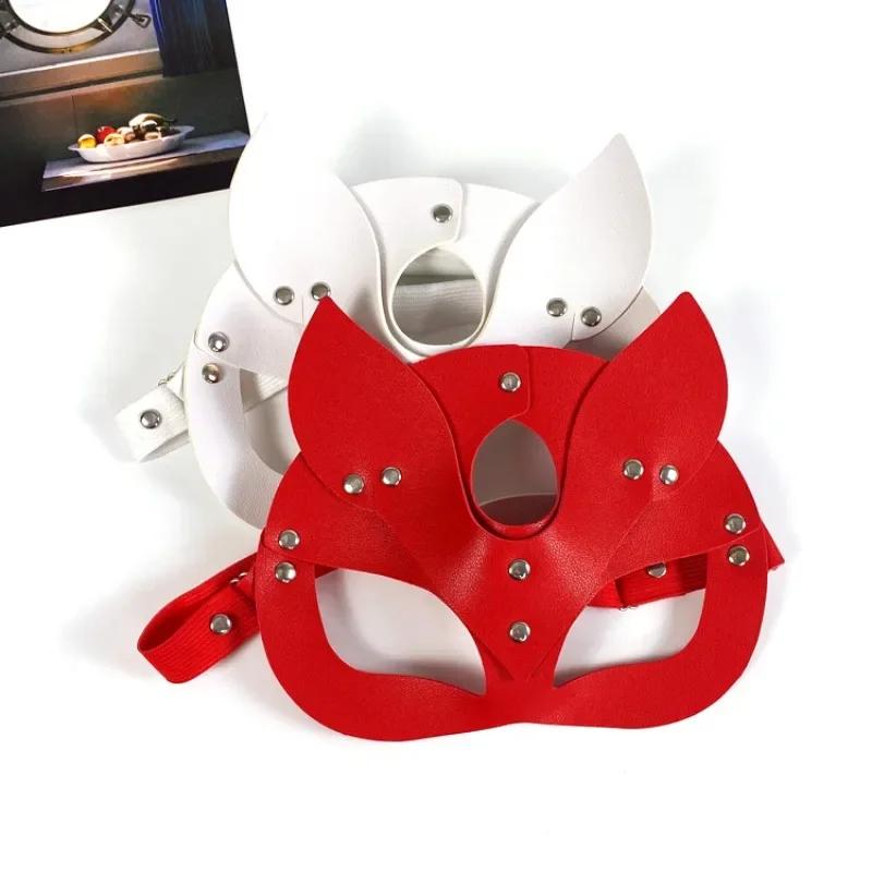 

Маска для косплея кошки на половину лица, женская кожаная маска для глаз, косплей на Хэллоуин, PU, полумаска для взрослых, игровые принадлежности для взрослых