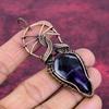 Chevron Amethyst Gemstone Pendant Handmade Pendant Copper Wire Wrapped Jewelry