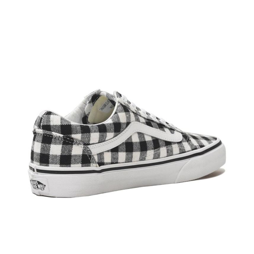 Vans Tênis Casuais de Lona Baixos Gingham Retro Old Skool Masculino Preto Branco VN0A38G1SIX