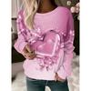 Womens Round Neck Pullover Sweatshirt With 3D Christmas Tree Print Casual Comfort Fit 2025