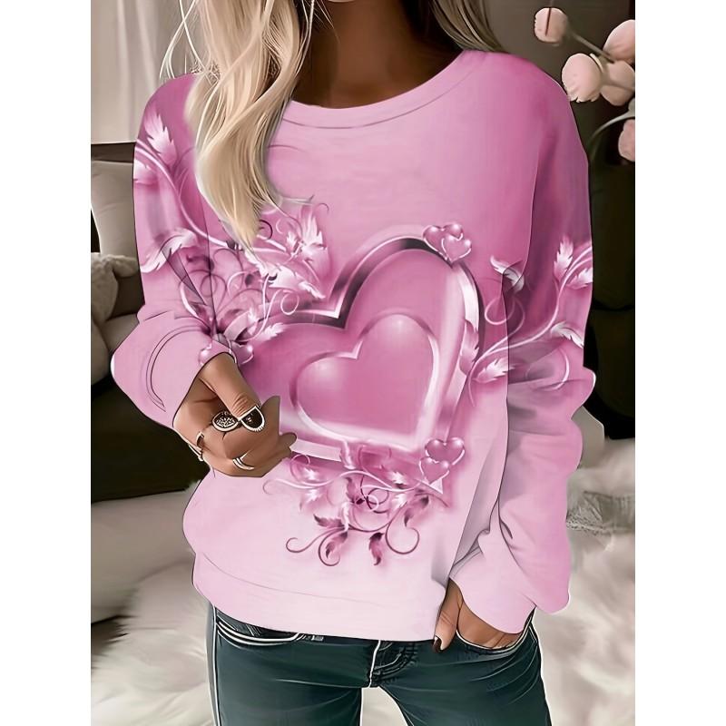Womens Round Neck Pullover Sweatshirt With 3D Christmas Tree Print Casual Comfort Fit 2025
