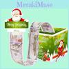 Green Gradient Santa Claus Pattern Paper Box Christmas Decoration Props For Gift