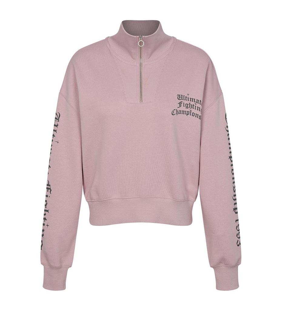 UFC SPORT Ufc Gothic Crop Fit Half-Zip Sweatshirt Champagne Pink U2Swv3209Cp