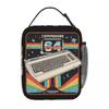 Commodore 64 Fortgeschrittener Heimcomputer Isolierte Lunchtasche Großer Meal Container Kühltasche Tragbare Lunchbox Büro Mädchen Junge