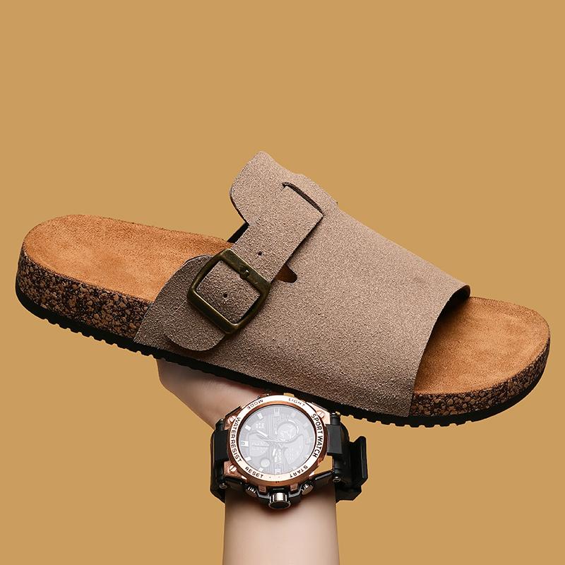 Fashion New Arrival Fashion New Men's Monk Strap Outdoor Cork Slippers Male Summer Open Toe Sandals Chanclas De Hombre