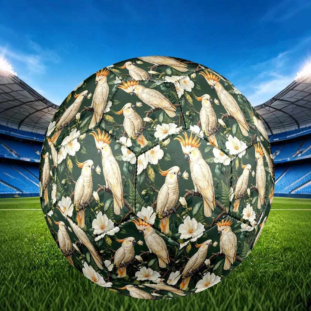1 Stück Kakadu Blumige Fantasie Langlebig Größe 5 Fußball Professionelles Spiel Training Fußball Indoor & Outdoor Sportball p60174