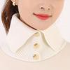 Women's Faux Collar Scarf Elegant Button-Down Neck Warmer Soft Stretchy Solid Color Winter Accessory for Outdoor & Casual Scarf