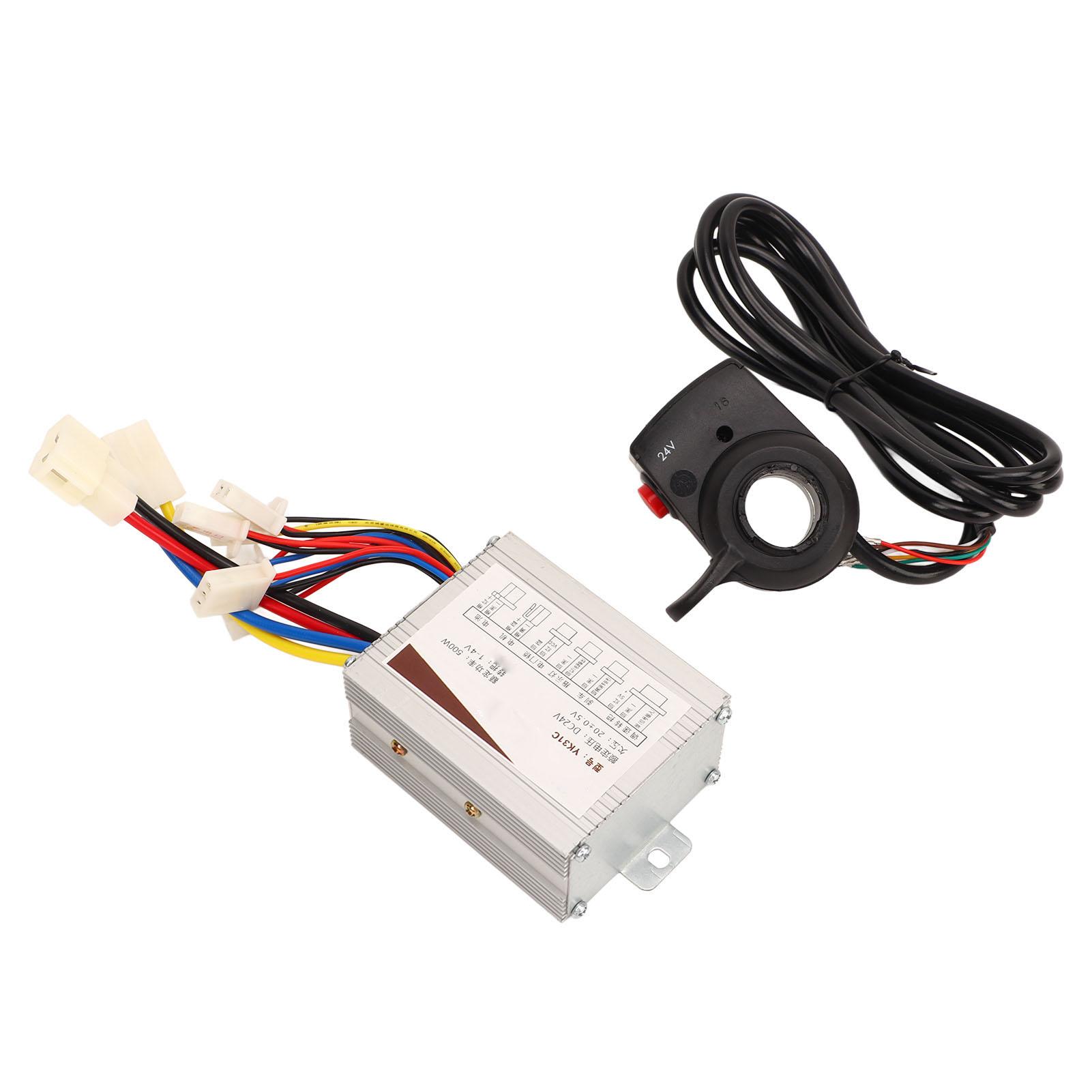 Bike Controller Throttle Kit 24V 500W Speed Controller Battery Indicator Thumb Throttle Grip Bike Controller Accessory