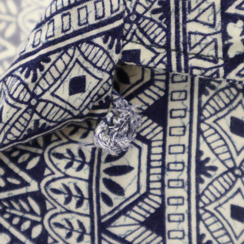 BLUE HAWAII Overall Handle Short Sleeve Aloha Shirt L Navy Open Collar Men's Used