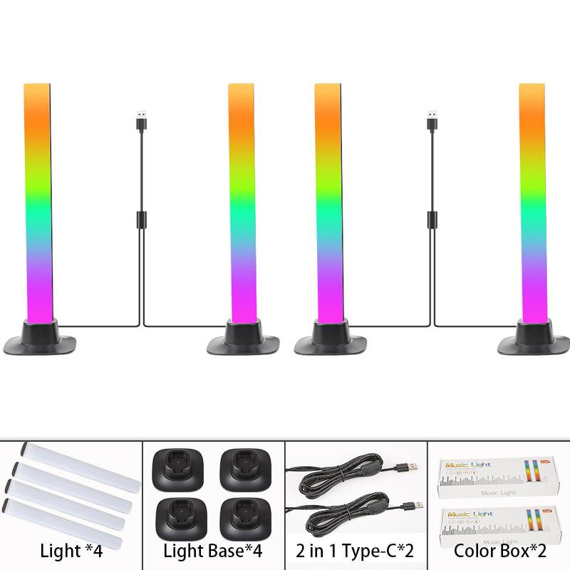 Smart LED Light Bar Gaming Lights Ambient Lights med Scene Modes and Modes Bluetooth Color Lpmps Bars for Gamer Decor Lamp 2024