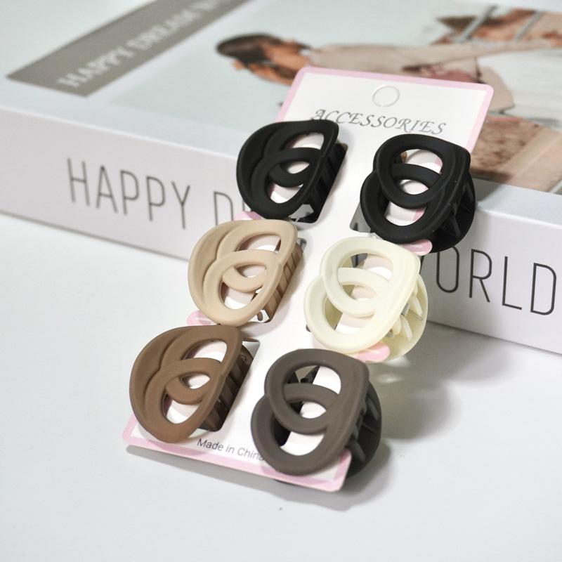 

6 шт. Модная заколка для волос с надписью, средняя полая круглая, темпераментная, краб для волос, матовый цвет кофе с молоком, аксессуар для волос