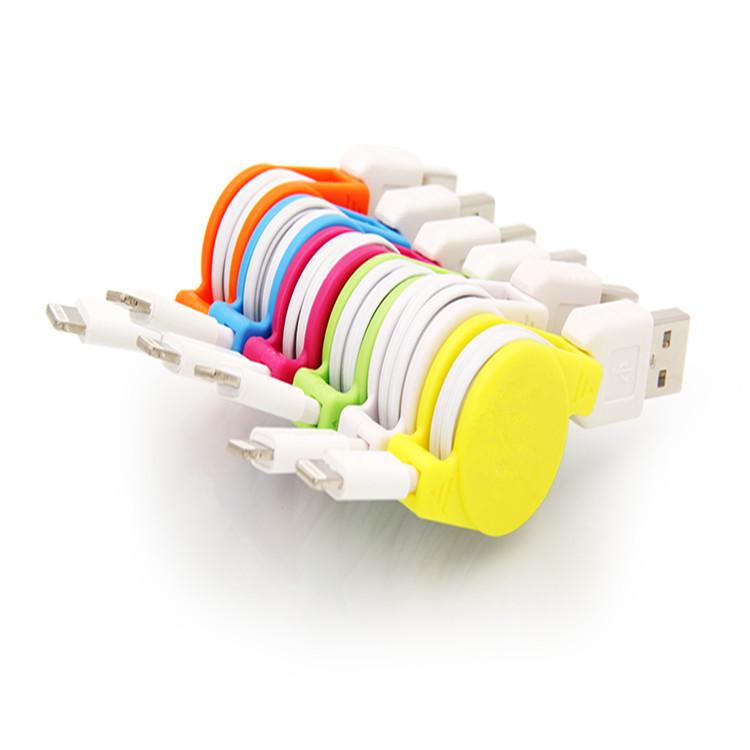 Retractable Dual-Action 75cm Charging Cable for iP678/i5 Generation 75 cm Retractable Cable for Apple синий