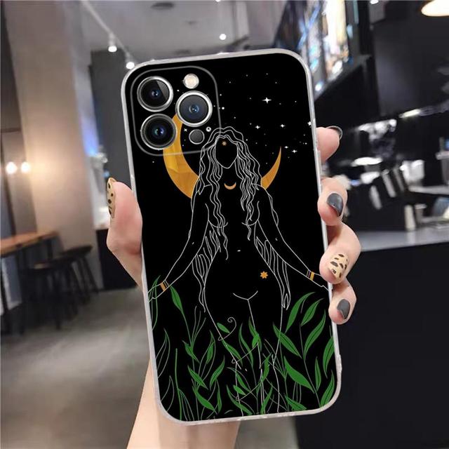 

Чехол для телефона Witches Moon Mystery для iPhone 15 14 11 12 13 Mini Pro XS Max Cover 6 7 8 Plus X XR SE 2020 Funda Shell For iPhone 15 pro кукурузный