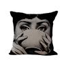 Unique Linen Vintage Piero Fornasetti Face Throw Pillow Case With Artistic Face Illustration